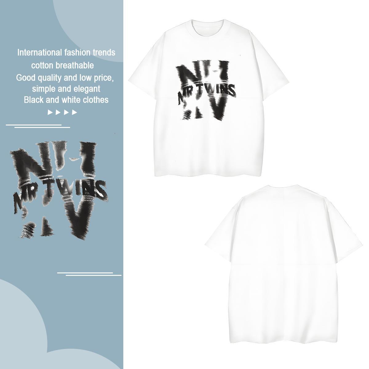 Fashion Design 230g Pure Cotton T Shirts Men letter Sports Casual Mens Tshirts Tops Shirt Breathable Crew Neck Classic Custom Printed
