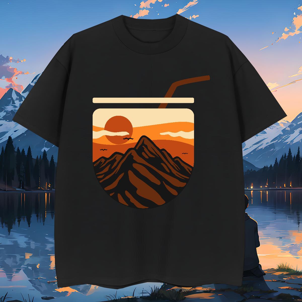 Unisex Tshirt for Man Woman mountains 100% Cotton 230g Outdoor Short Sleeve O-Neck T shirt Skull Free Shipping Top Tees