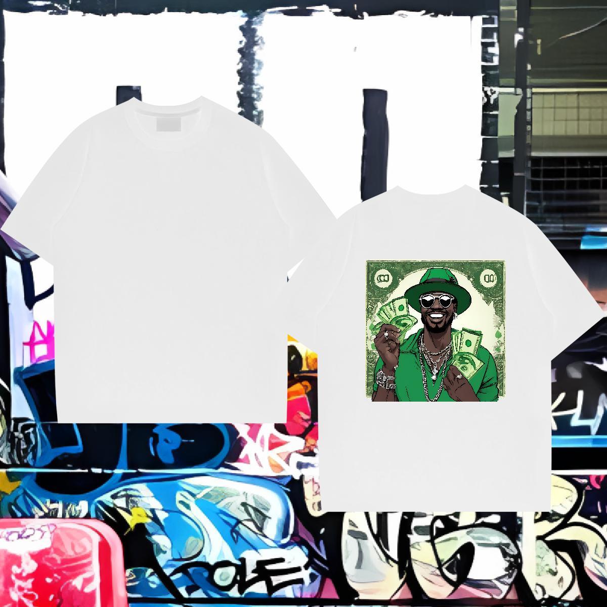 2024 Summer T Shirts Men cash Wear 100% Cotton 230g Casual Wholesale Custom Cartoon Short Sleeve Soft Tshirts