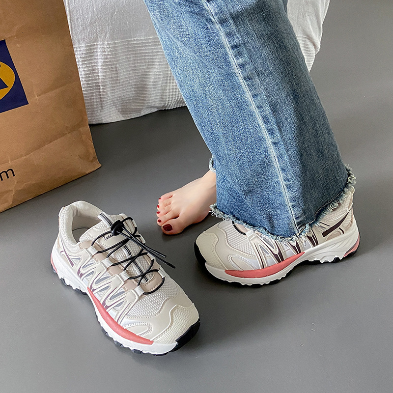 Ddmysports Autumn New Breathable Sports Shoes Thick Soled Dad Students Korean Version Height Increasing Running For Women V Outdoor Shoes