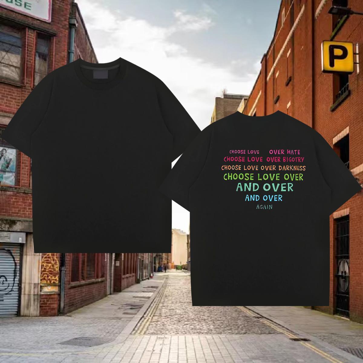 2024 DIY T shirt letter Top Tees 100% Cotton 230g Daily Wear Loose Fit Custom Printing Breathable Soft Mens Tshirts