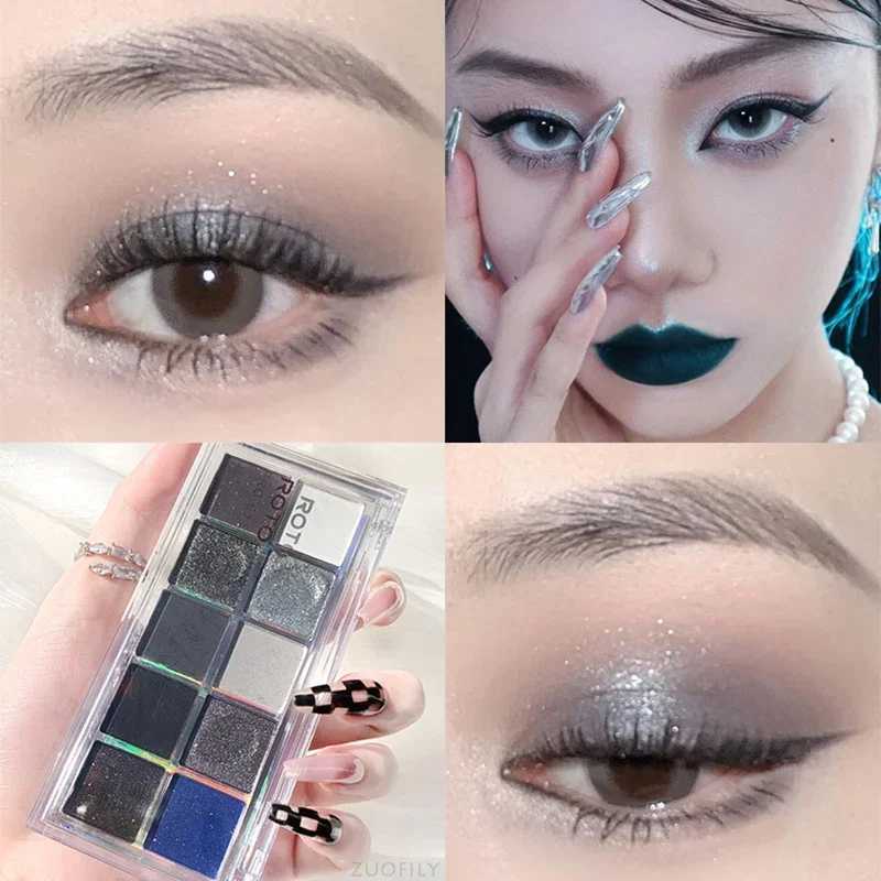 Acrylic Matte Blue Glitter Eyeshadow Palette Shimmer and Shine Eye Shadow Makeup Palette Nude Smokey Black Eye Pigments CosmeticW241212