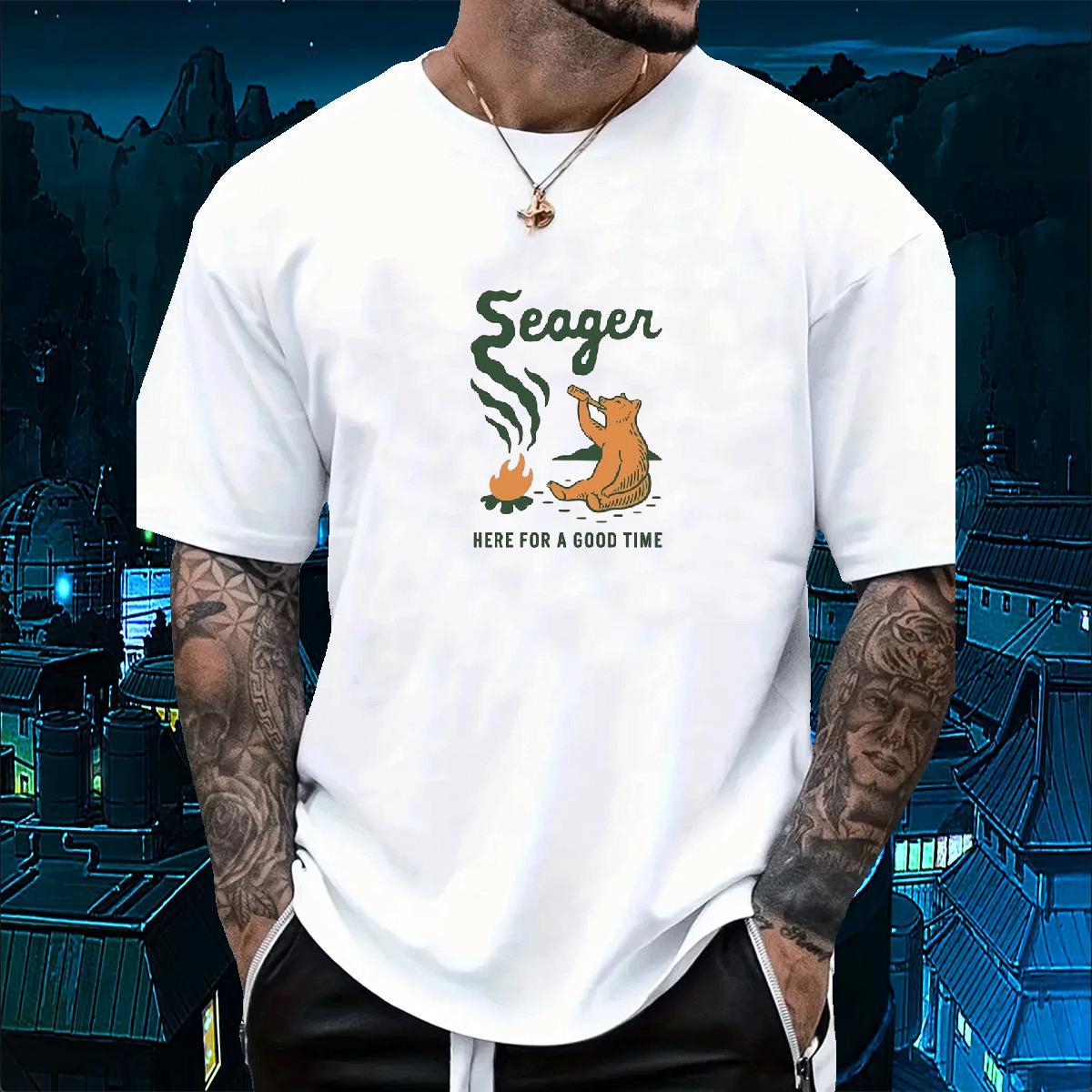 Brand Men Tees beach 100% Cotton 230g Spring Summer Short Sleeve O-Neck T shirt Graphic Stylist Tops Shirt