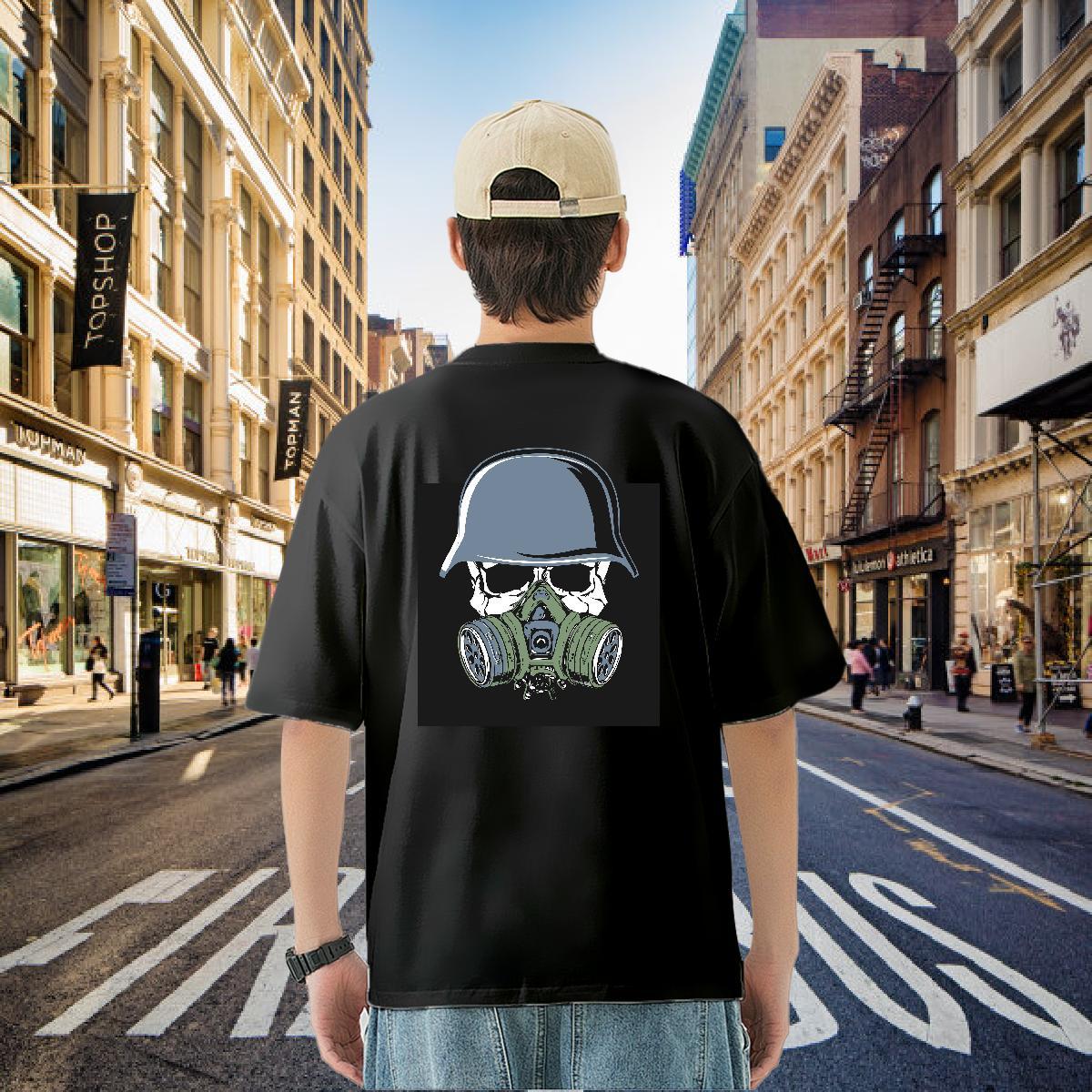 Factory Direct T shirt skull Polos 230g Cotton High Street Hip Hop Soft Oversized 3XL 4XL Breathable Short Sleeve Couples T Shirts