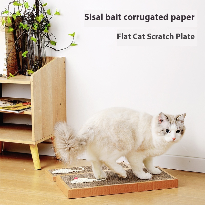Cat sisal board, mouse bait, corrugated paper, paw grinding, scratch pad, cat teasing toy