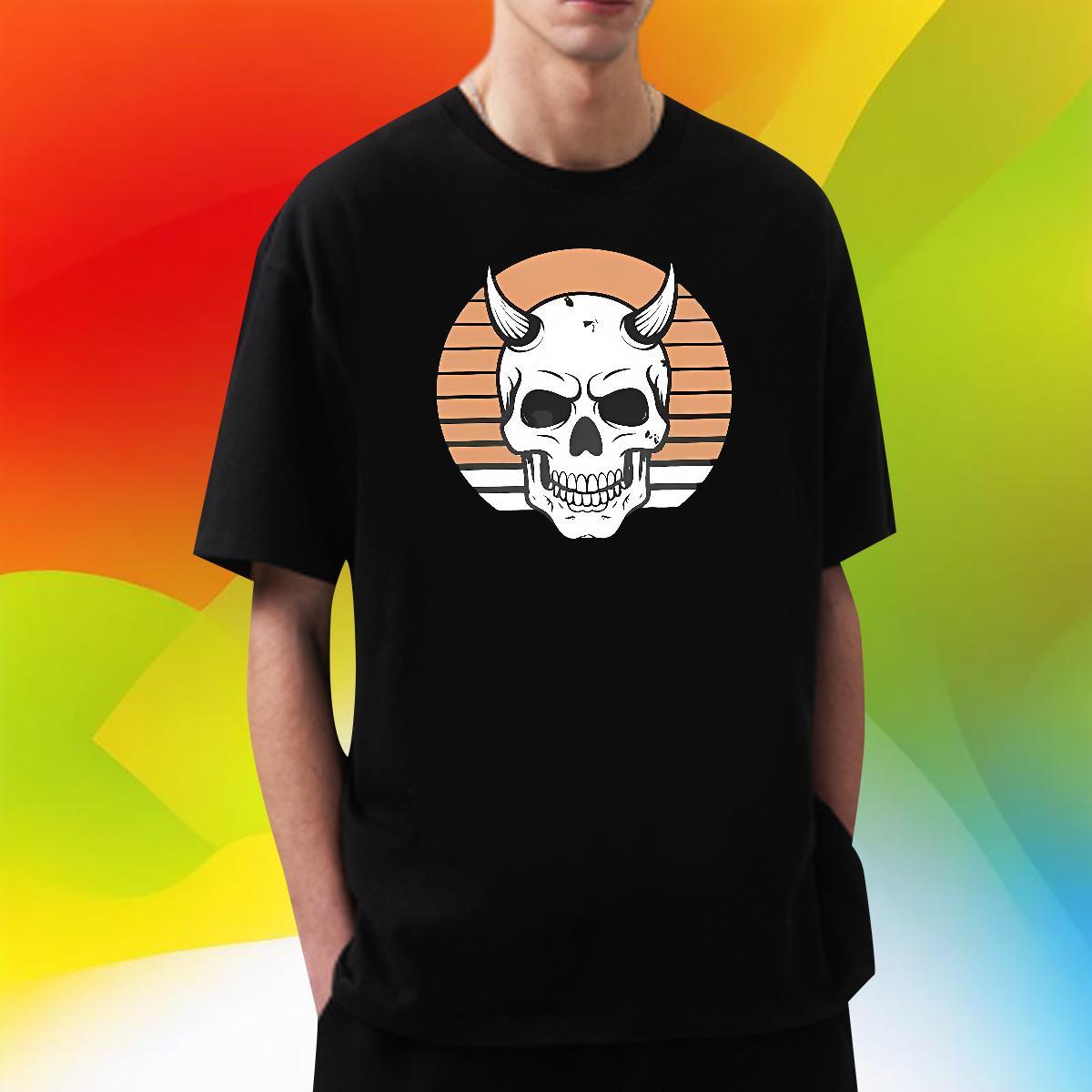 DIY T shirt skull Tops Tees 230g 100% Cotton Hip Hop Loose Fit Custom Print Plus Size Breathable Short Sleeve Tshirt for Man Woman