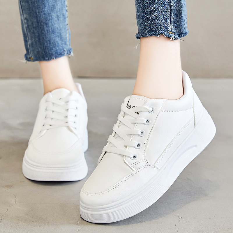 Ddmysports Spring New Student Round Ead Board Sports And Leisure Single Thick Soled Shoes Women S Fashion White Outdoor