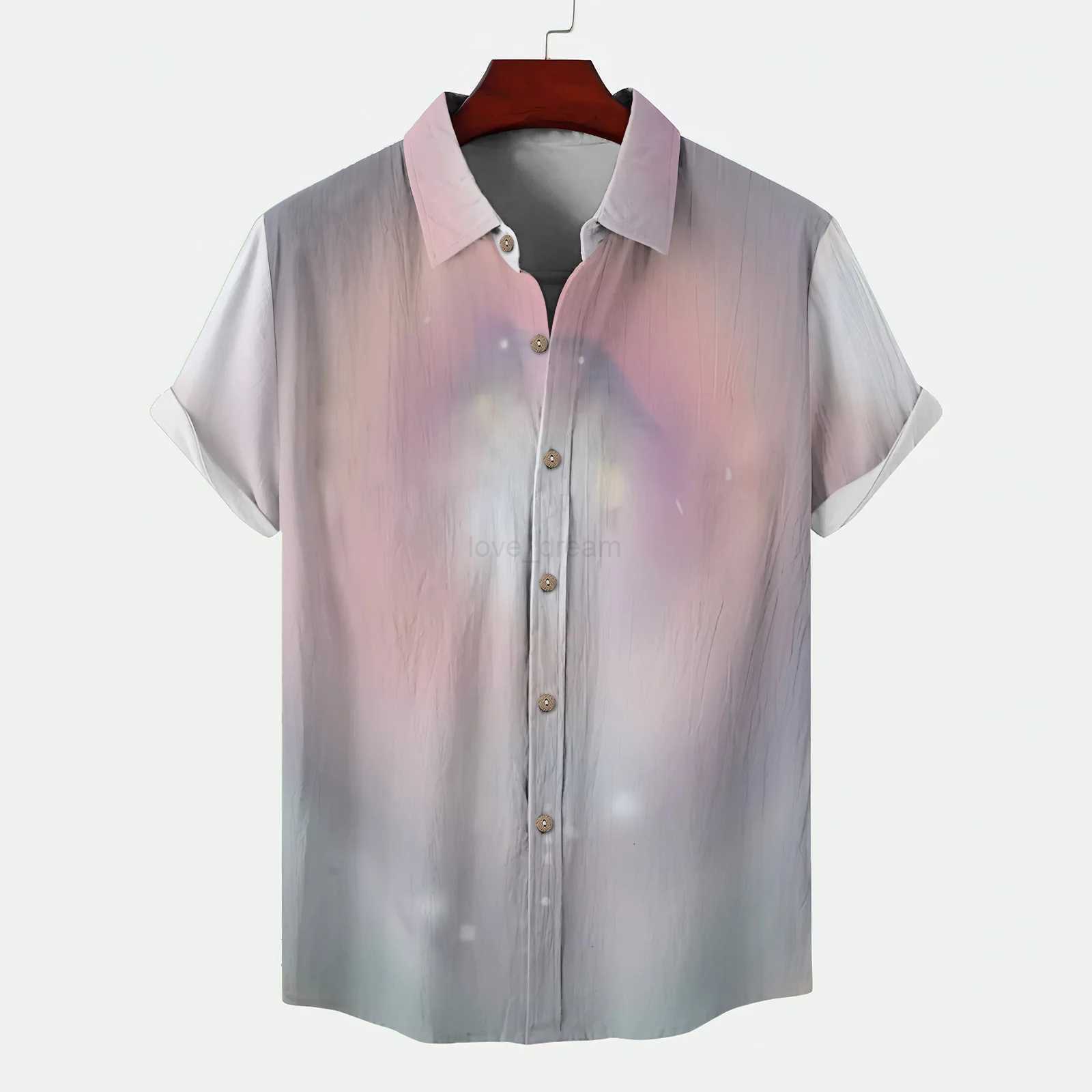 Trendy Street Cheap Clothes Colorful Mens Shirt With Short Sleeves Comfortable and Lightweight Hawaiian Shirt Man Halo DyeingXJ240812