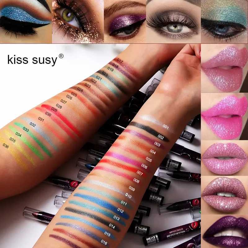 2-in-1 eye shadow lipstick pencil waterproof shiny matte eye shadow makeup paint eye shadow penW241212