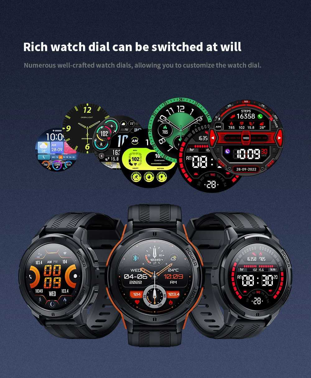 Oukitel BT10 smartwatch sport edition 2024 mens smartwatch 410mAh 1.43-inch BT5.2 mens smartwatch X241226