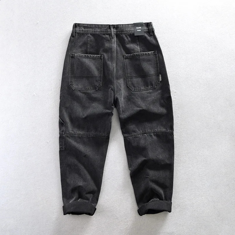 Spring Autumn Cotton Retro Straight Jeans Men Clothing Loose Casual Streetwear Men Trousers AG7162 240812