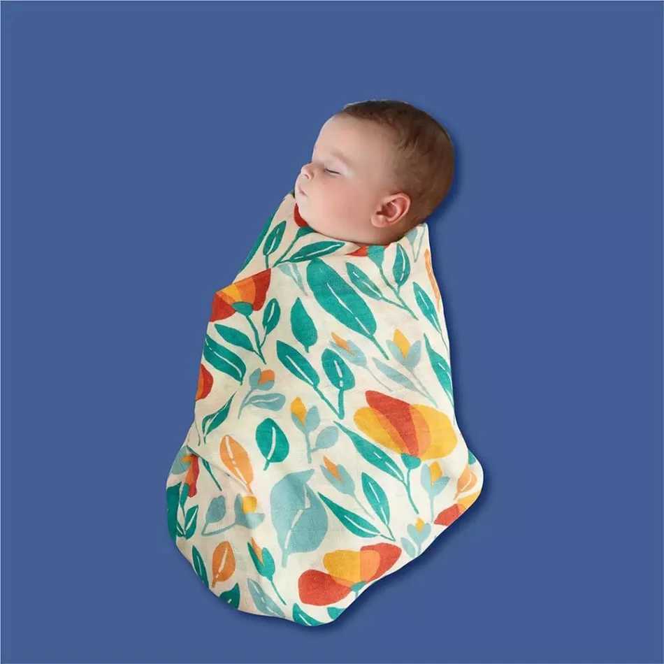 Elinfant 100% pure cotton solid color 120 * 110cm 2-layer newborn baby bath towel packaging plain weave swaddle blanket wholesale direct shippingW2408