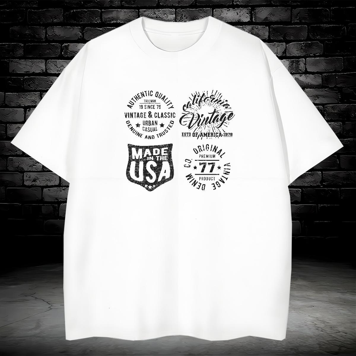 Free Shipping Tshirts letter 230g Pure Cotton Casual O Neck Short Sleeves T Shirt For Man Skull Classic Clothings