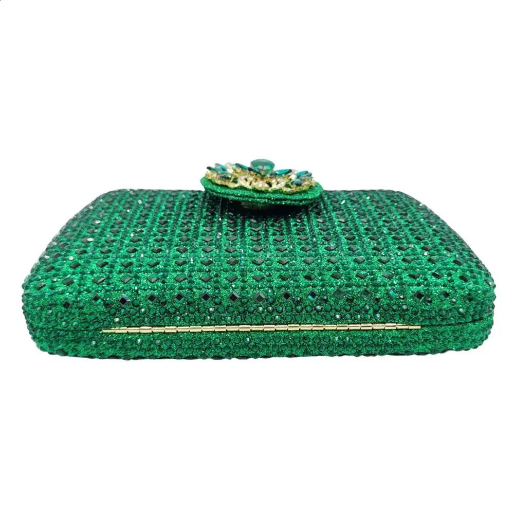 Womens GreenRed Diamond Bag Crystal Formal Evening Dress Wallet Wedding Ball Handbag Dinner 240810