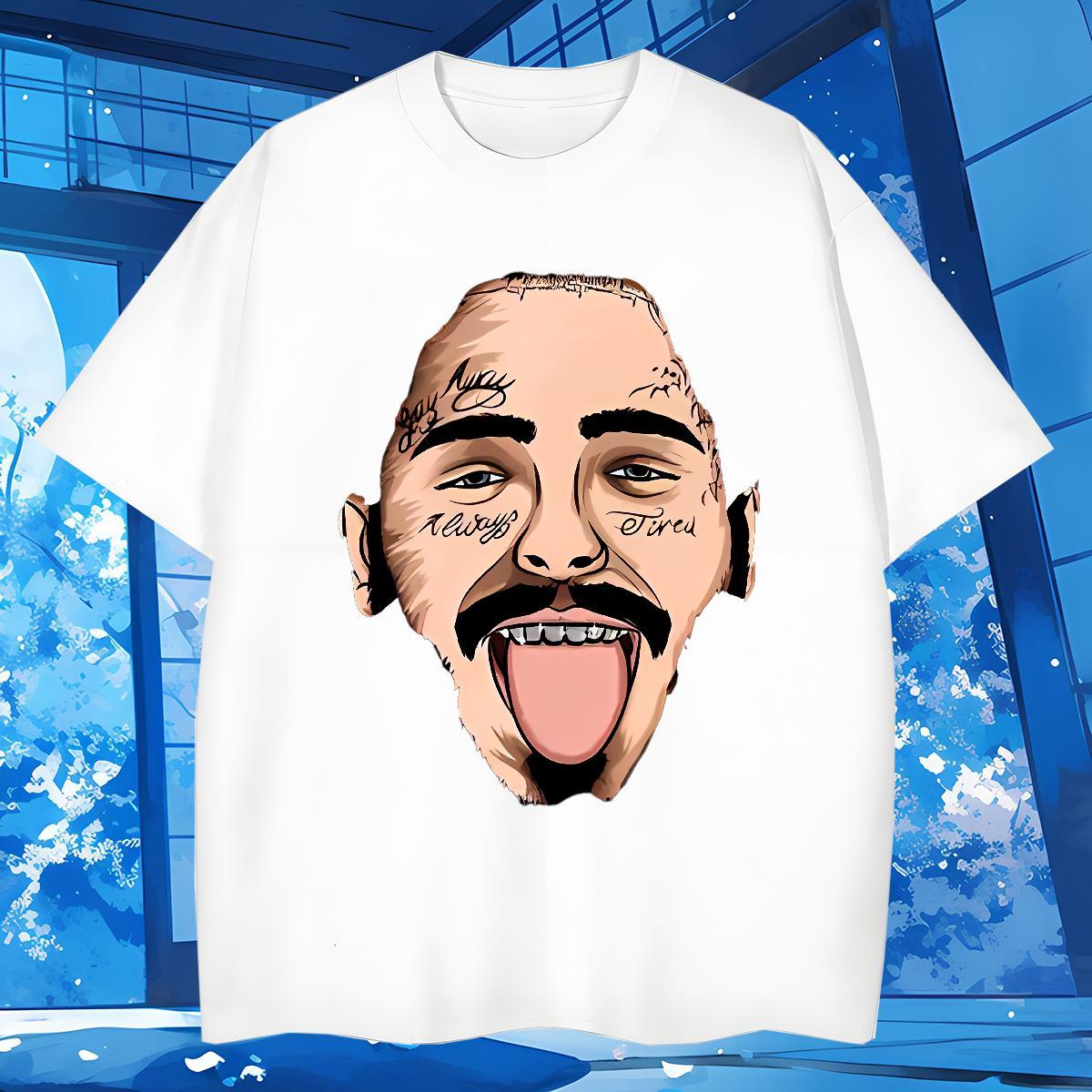 2024 Summer 230g 100% Cotton T shirt portrait Casual Daily Wear Men Tshirts Clothings Short Sleeve Soft Loose Custom Printing