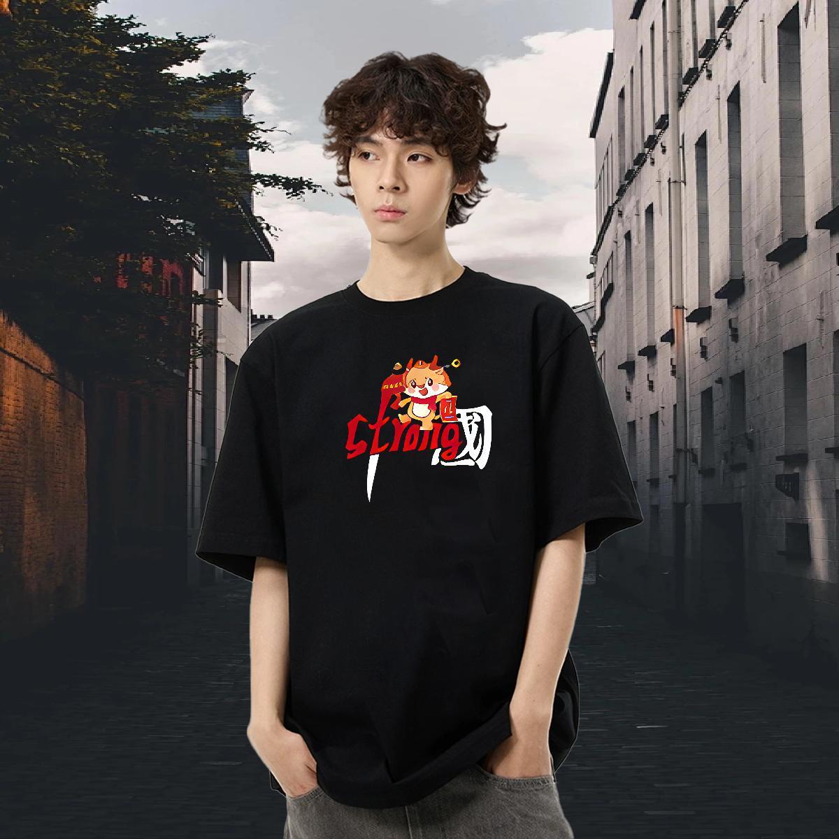 New Arrival T shirt Cartoon Dragon Tees Shirts 230g 100% Cotton Sport Comfortable White Plus Size Breathable Short Sleeve Tshirts