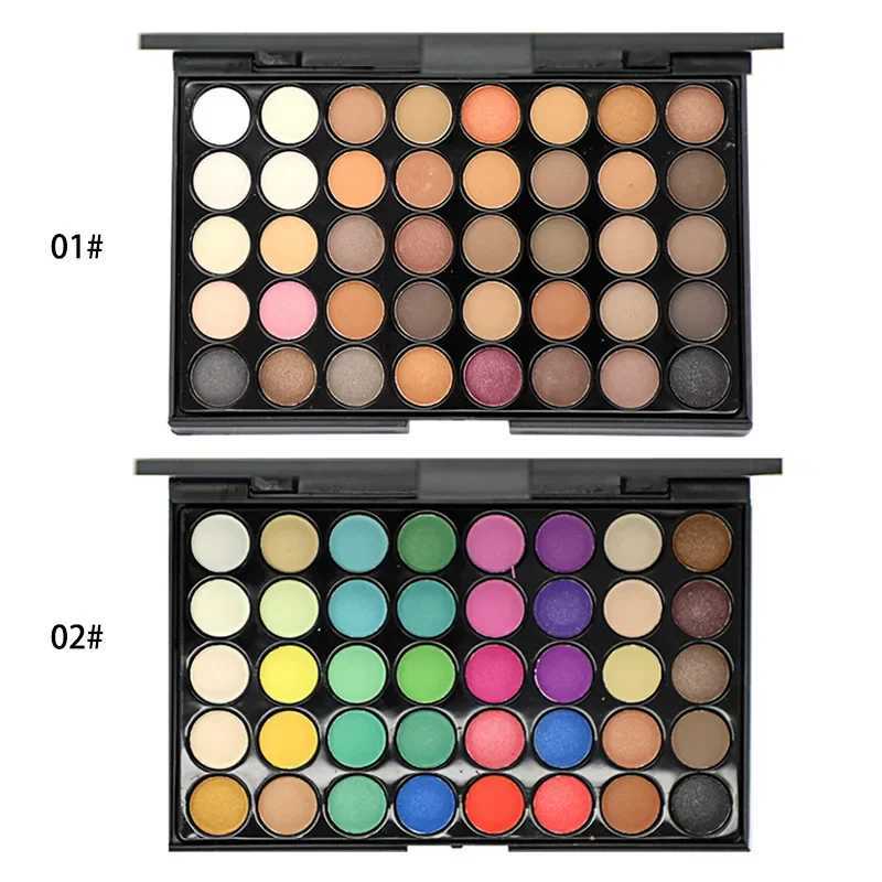 Eye Makeup Nudes Palette 40 Color Matte Eyeshadow Sparkling Powder Eye Shadows Brush Set Stamp PaintW241212