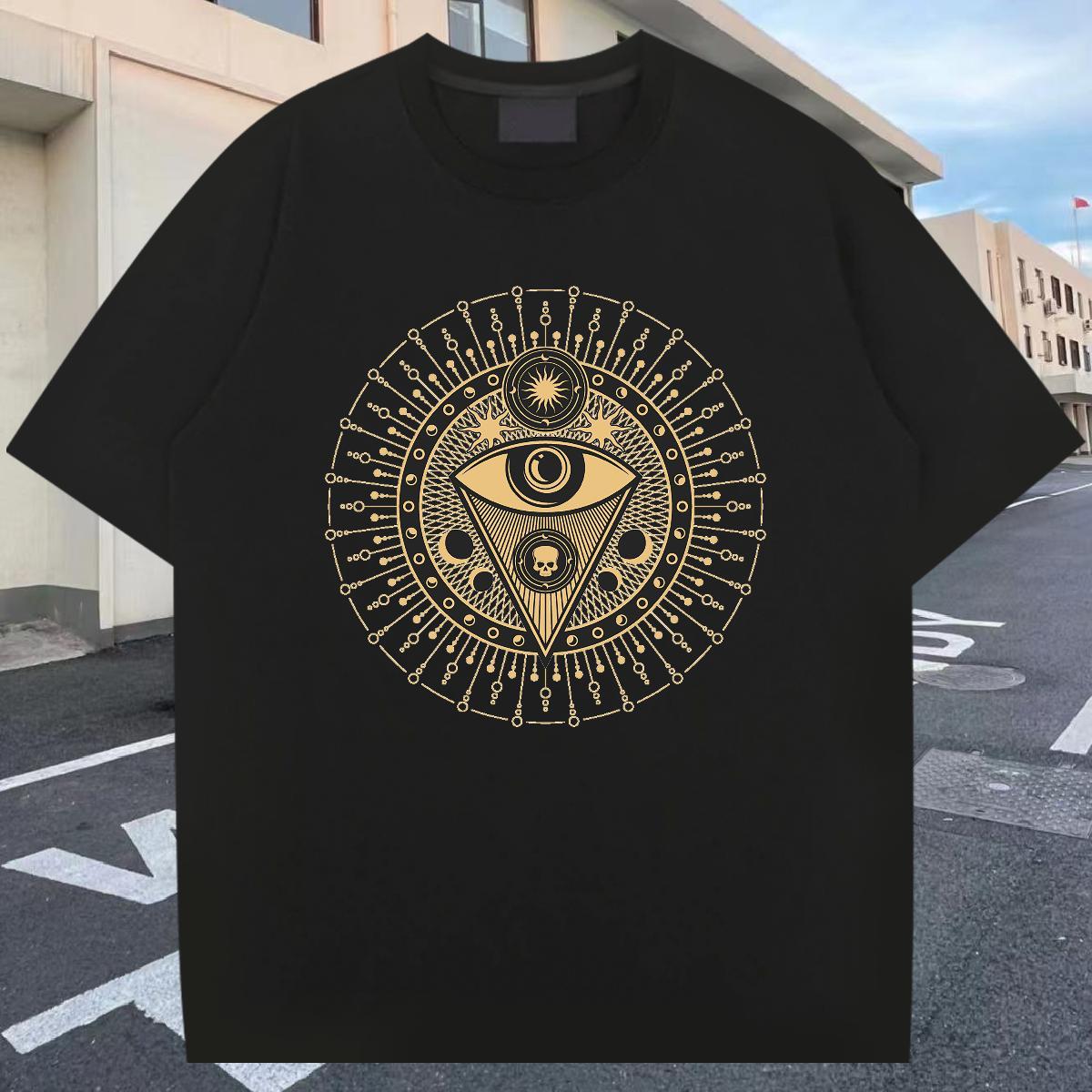 Brand T shirt skull Polos 230g Cotton Hip Hop Street Popular Custom Printed Pure Cotton Mens Tshirts