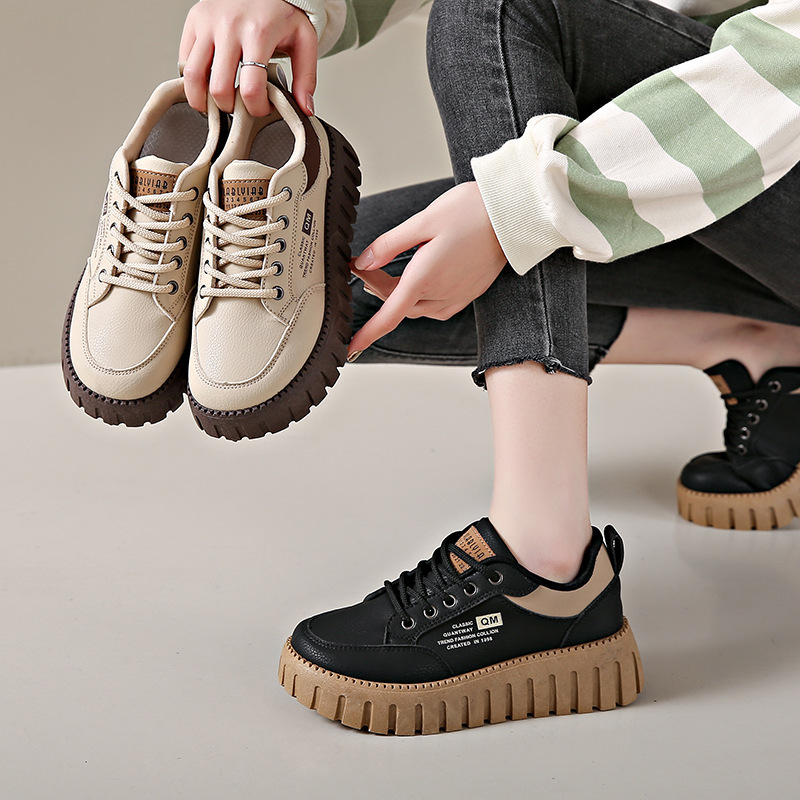 Ddmysports Little White Female New Student Korean Edition Instagram Trendy Versatile Thick Sole Board Spring And Autumn Casual Shoes XQ Outdoor