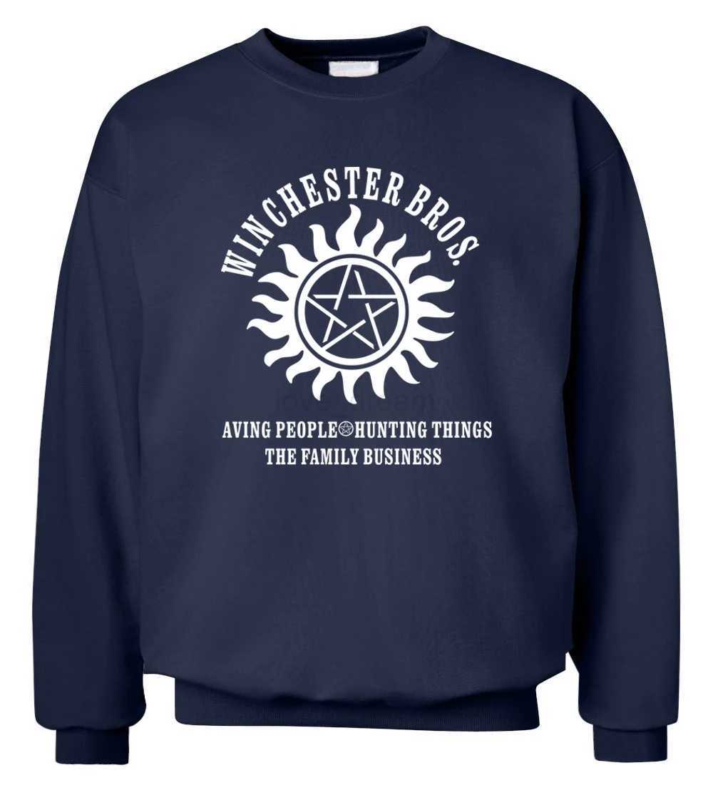 Hot sale Supernatural Winchester Bros men sweatshirt 2023 new fall winter style casual men hoodies hipster hip hop streetwearXJ240812
