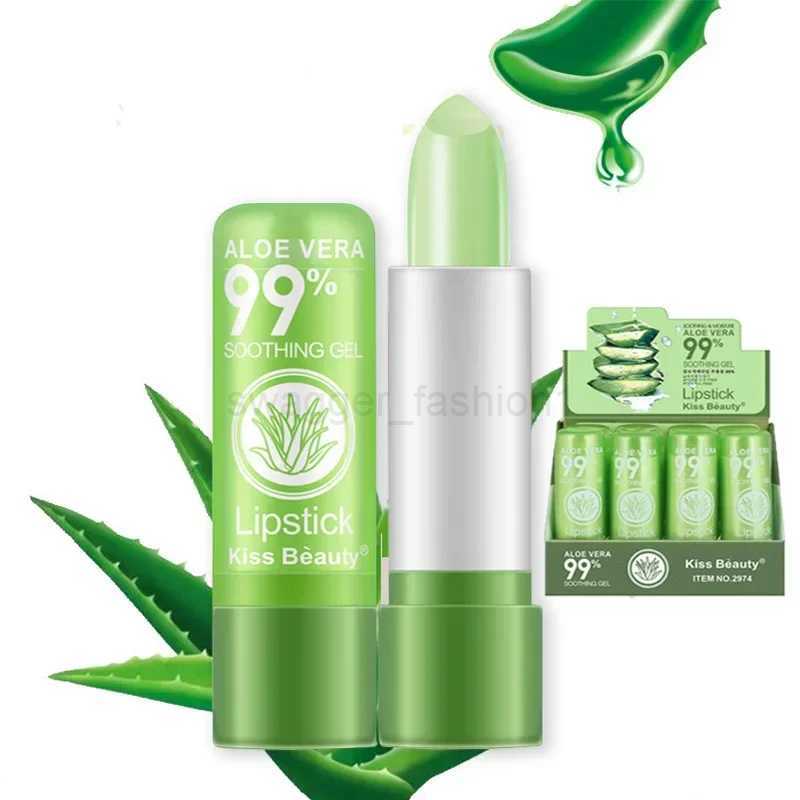 1pc 99% Aloe Vera Color Changing Lipstick Is Not Easy To Fade Lipstick Long Lasting Moisturizing Temperature Color Lip BalmXJ240812
