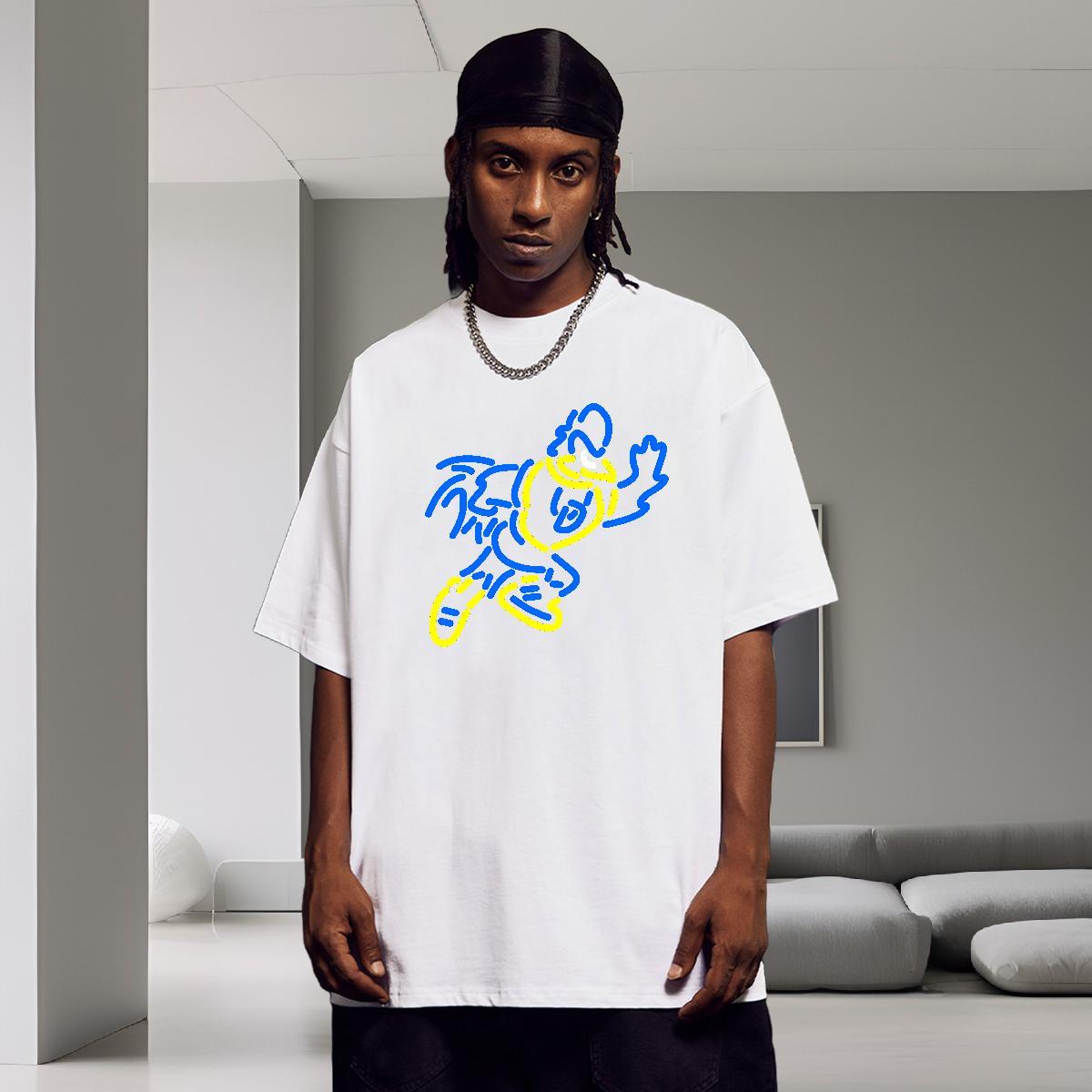 Free Shipping T-Shirts funny Tees Shirts 230g Cotton Spring Summer Comfortable DIY Anime Breathable Soft Men Tees