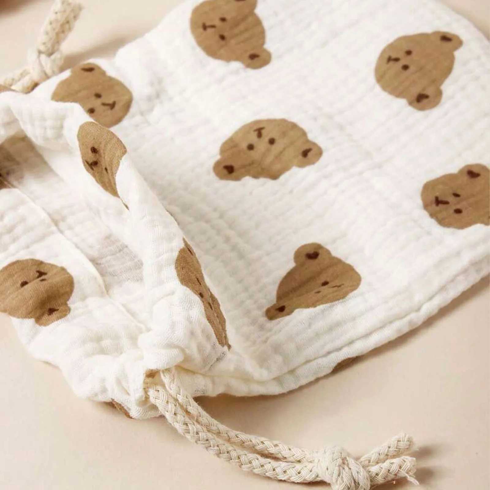 Mommy Bag for Outdoor Cart Hanging Storage Bag Bear Printing Cute Candy Gift Bag Baby Dust Bag W240812