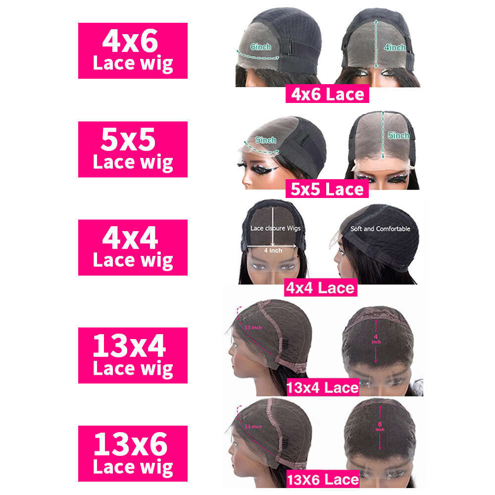 13X4 13X6 Hd 30 32 34 Inch Straight Front Human Hair 360 Lace Frontal 5X5 6X4 Closure Wig