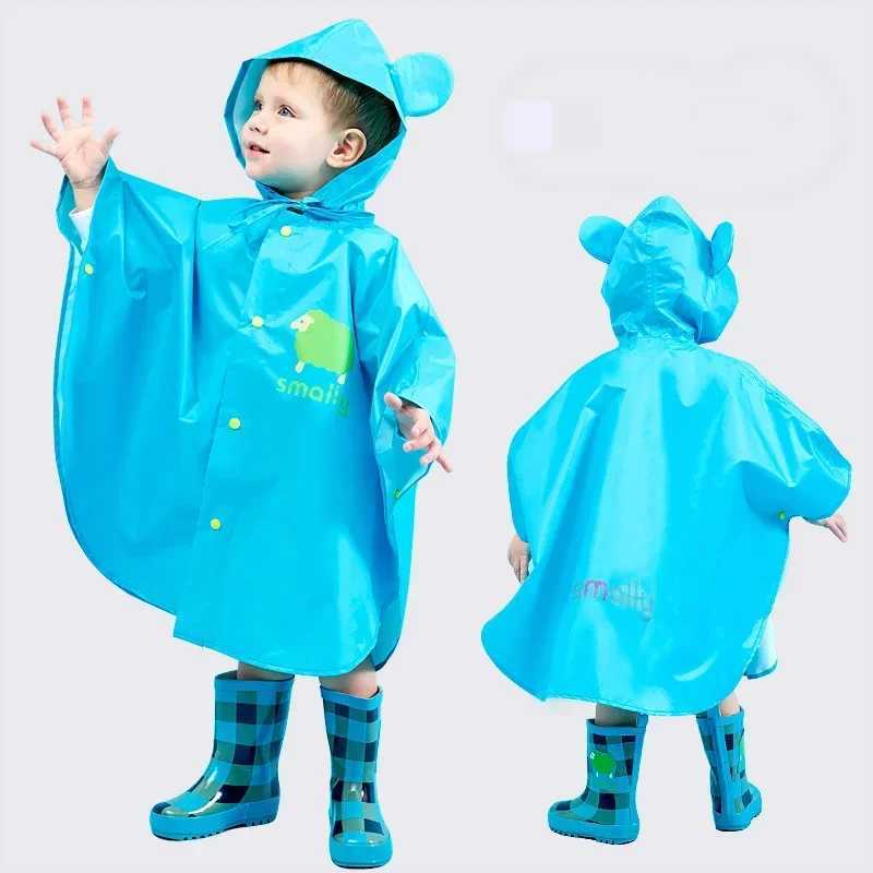 S size Children Poncho Raincoat Kids Boys Cloak Type Rainwear Rain Coat Waterproof Baby Animal Raincoats Student Girls Poncho Y240810