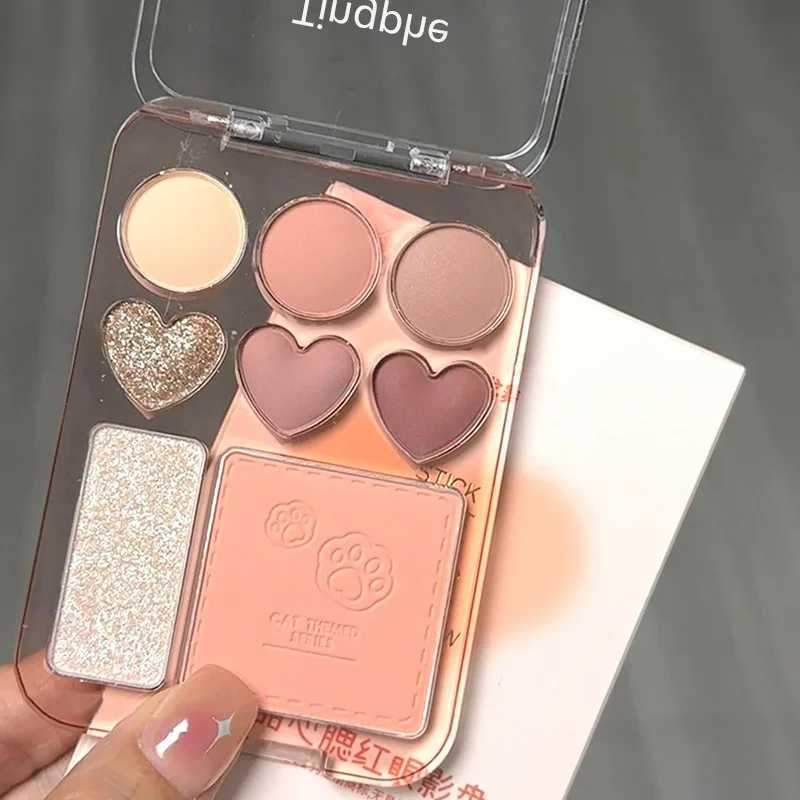 12 color Love Heart eye shadow palette nude natural flash pink low saturation eye shadow tray delicate eye shadow cosmeticsW241212