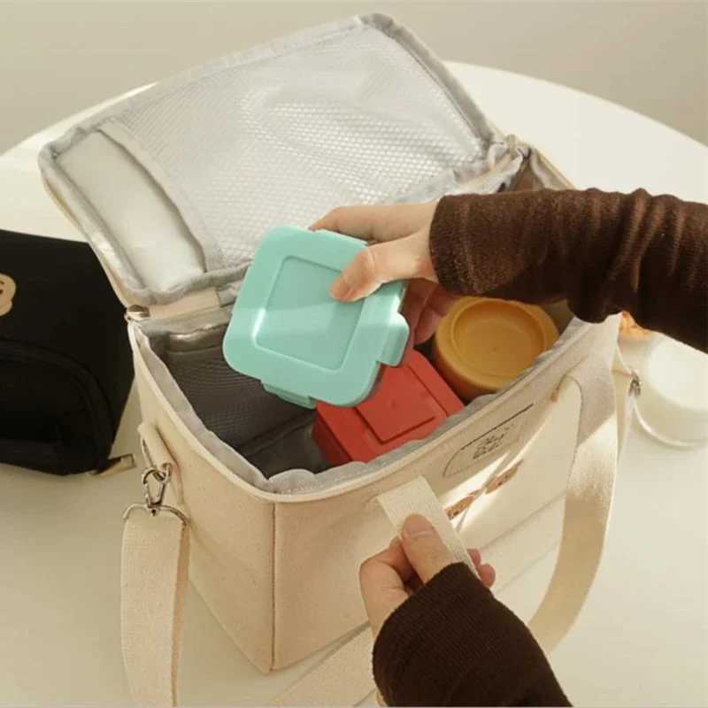Hot insulated mother bag fashionable food storage bag multifunctional mother baby bag urine bag waterproof bear embroidery W240812