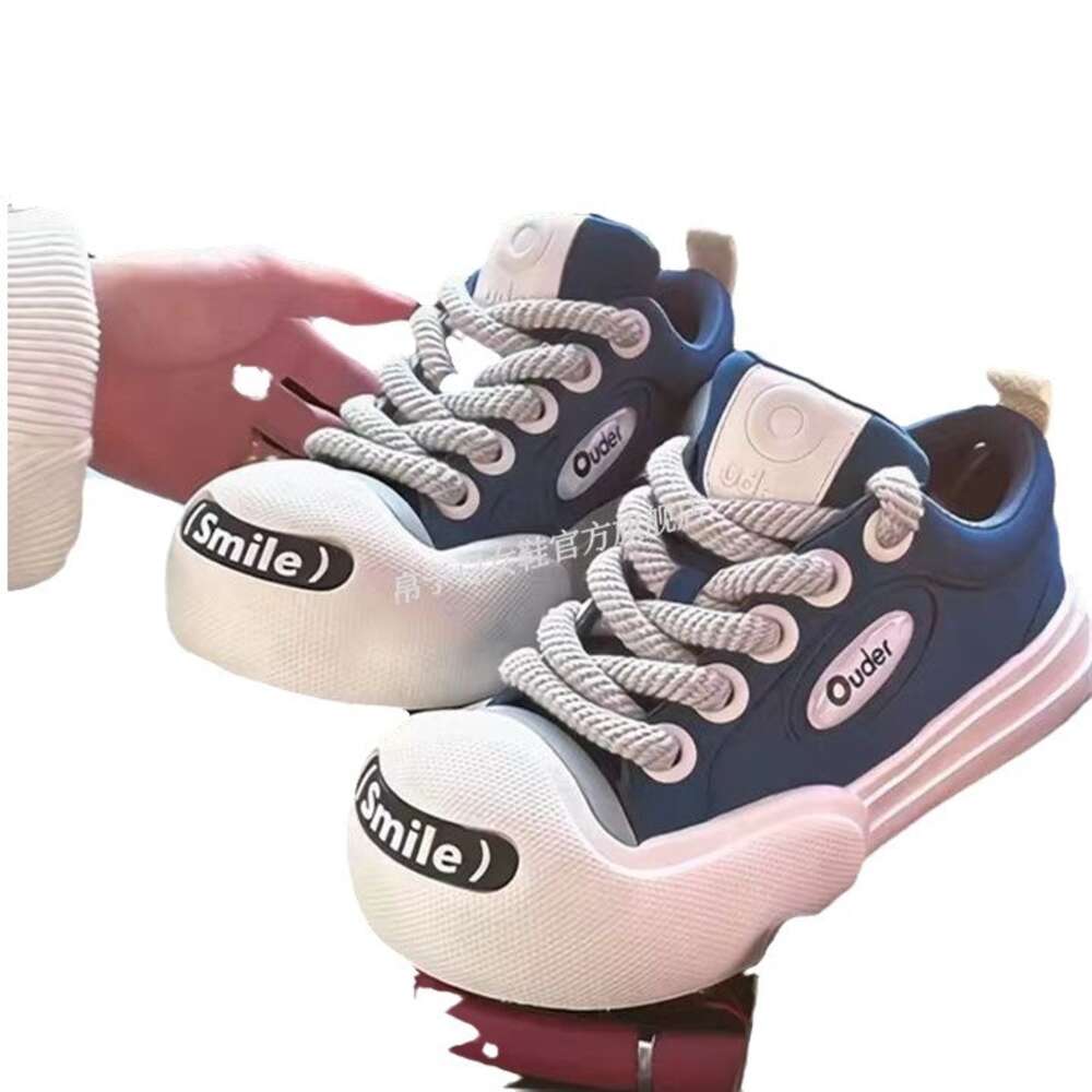 Ddmysports Coal Ball Casual Breathable Open Mouth Laughing Lesbian Couple Canvas Low Cut High Rise Black And White Big Toe Board Shoes Ins Female Outd