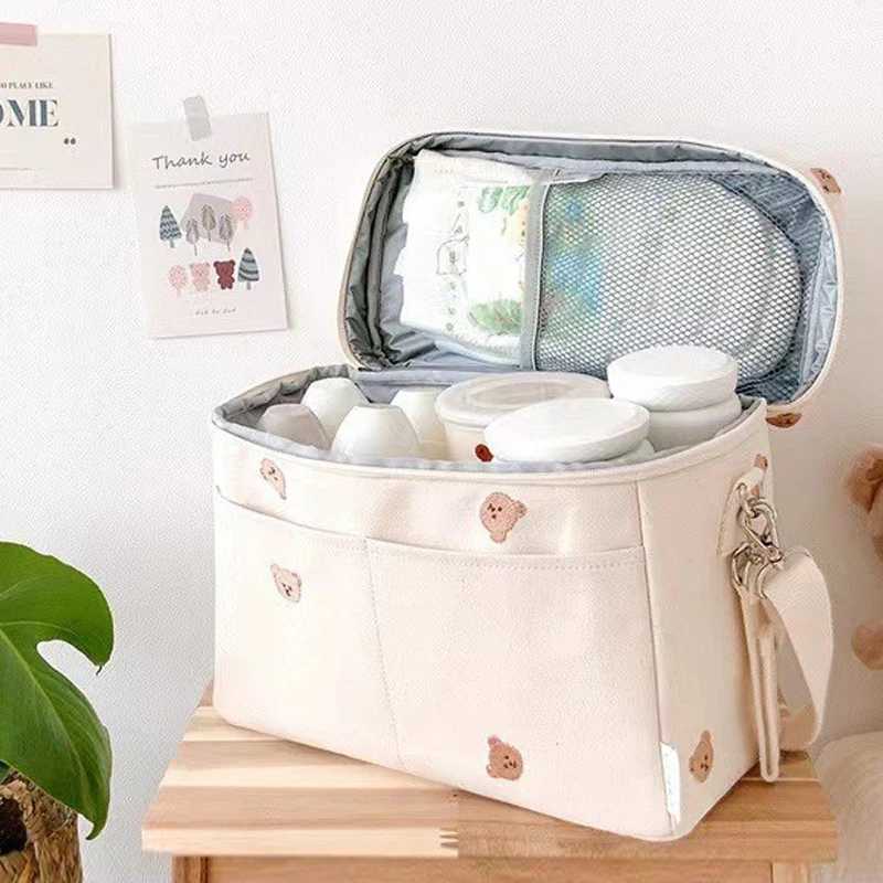Baby diaper bag outdoor mother shoulder bag waterproof baby bottle insulated baby bag stroller hanging bag stroller accessories W240812