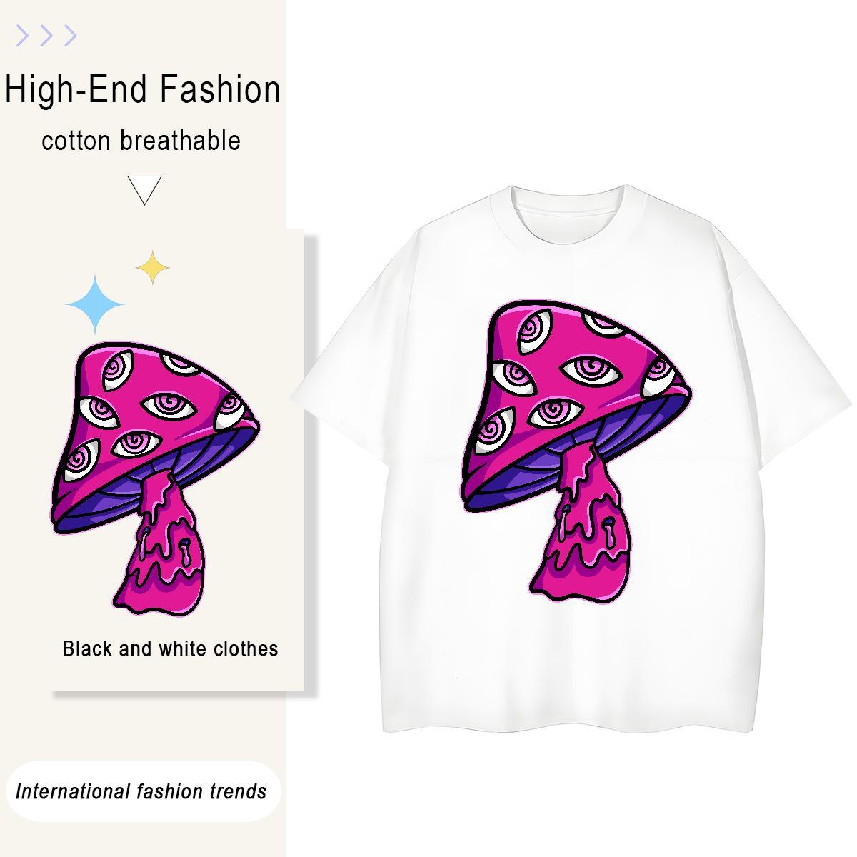 Loose Fit Men Tops Tees Spring Summer 230g Pure Cotton Cartoon Printing L-4XL Breathable ET Men T Shirts 2024 Summer Tshirts