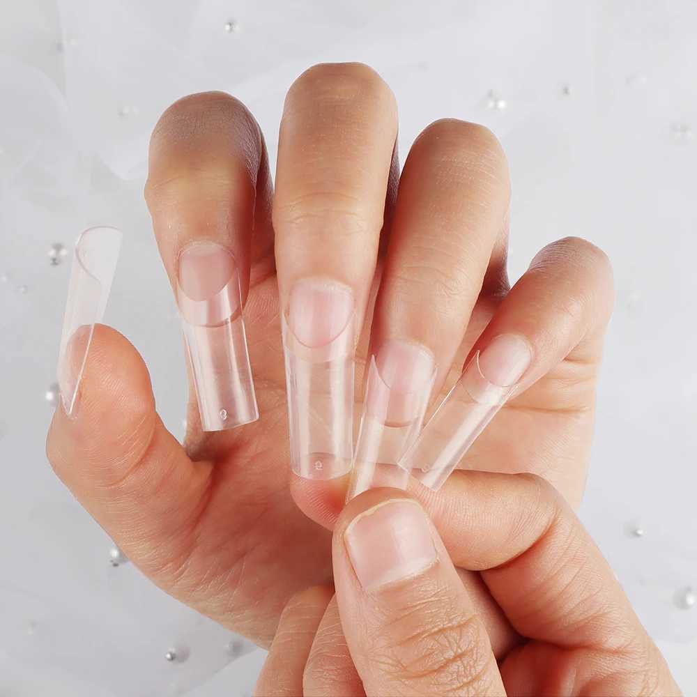 100 pieces of multi size fake tip press transparent full cover fake nail extension manual tool W240810