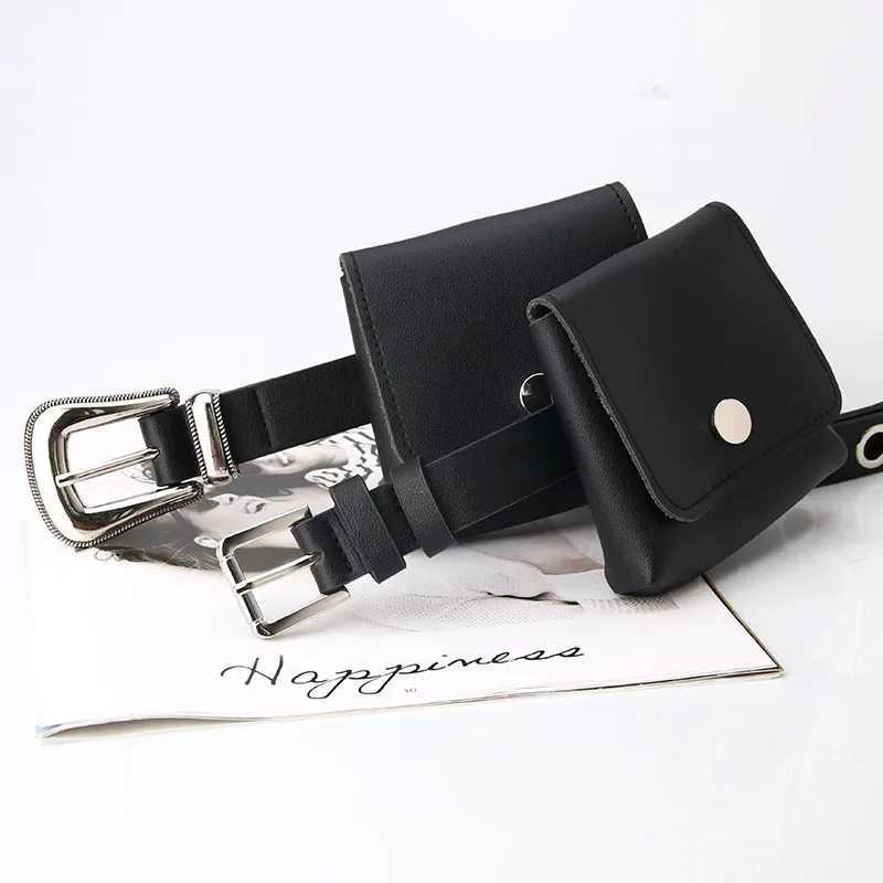 Belts Womens Belt with Alloy Heart-shaped Needle Buckle and Small Bag for Daily Wear Jeans for Trendy and Practical Womens Waist Bag Y240810BDR1