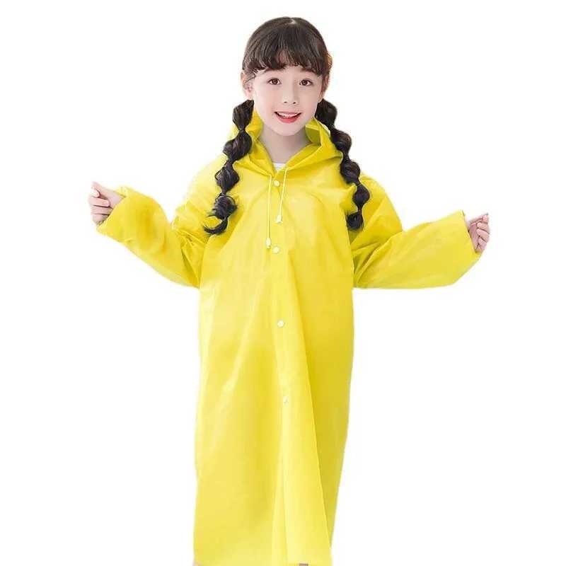Fashion EVA Children Raincoat Hooded Rainwear Kids Raincoat Waterproof Poncho for Girl Boy Outdoor Hiking Travel Reusable Coat Y240810