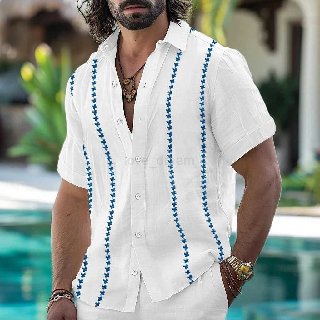 Cotton linen hot sale mens short sleeve shirt summer solid color lapel casual beach style plus summer new fashion short sleeveXJ240812