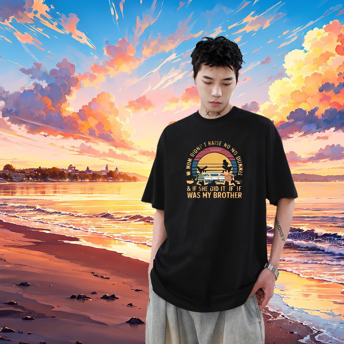Fashion Designer T Shirt For Man letter Tops Shirt 100% Cotton 230g Daily Wear Popular Cartoon Print Breathable Short Sleeve Tshirts
