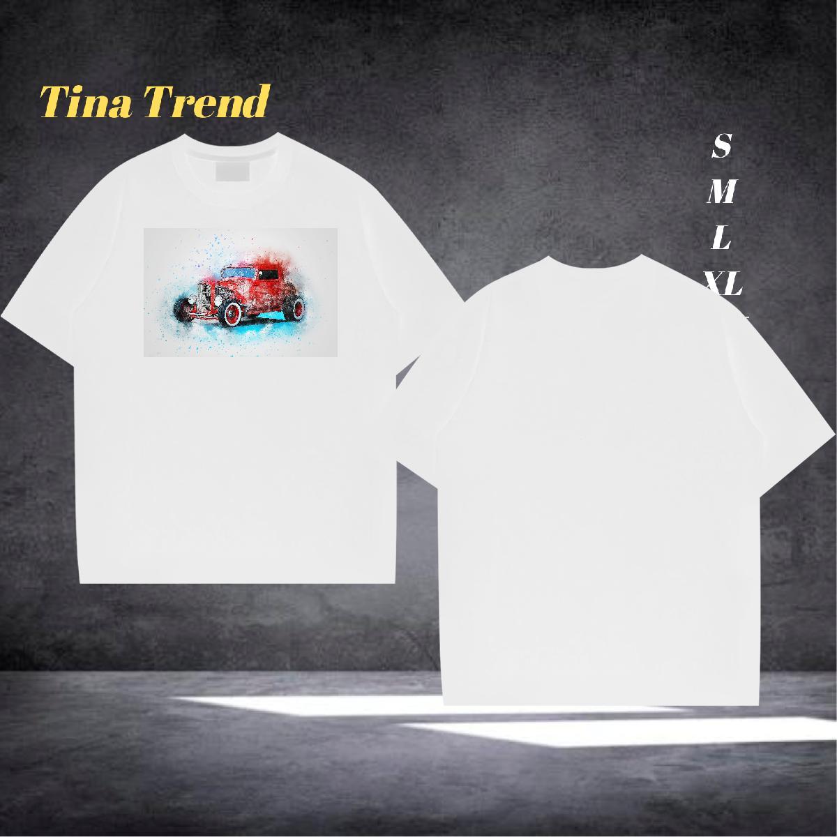 Free Shipping T Shirt For Man car Top Tees 100% Cotton 230g Anime Printing Street Wholesale Oversized Crew Neck Breathable Men Clothes T-Shirt