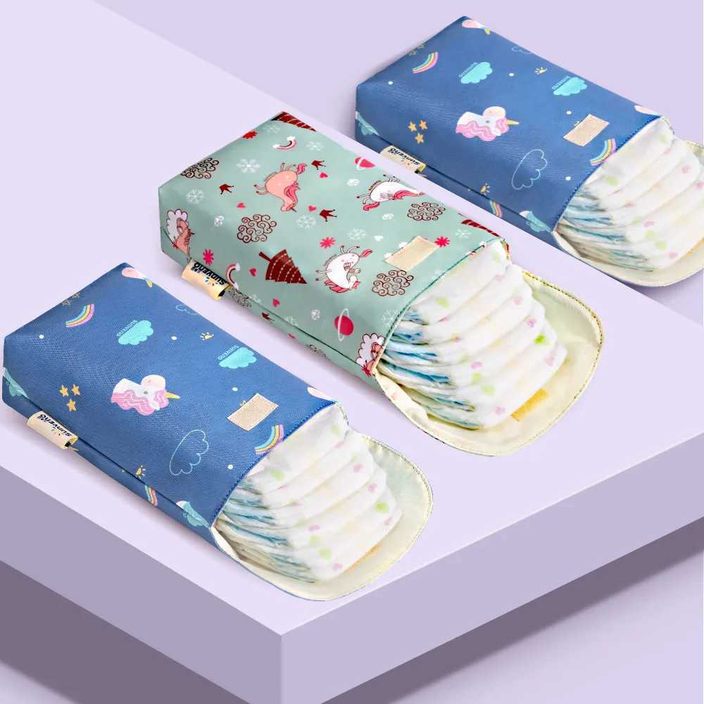 Sunveno Baby Diaper Bag Organizer Reusable Waterproof Wet/Dry Bag Mummy Storage Bag Disposable Diaper Clothing Diaper Bag W240812