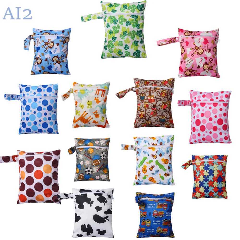 AI2 high-quality 20x25cm washable dry mommy bag suitable for baby cloth diapers waterproof wet bags single bag zippers portable handbags W240812