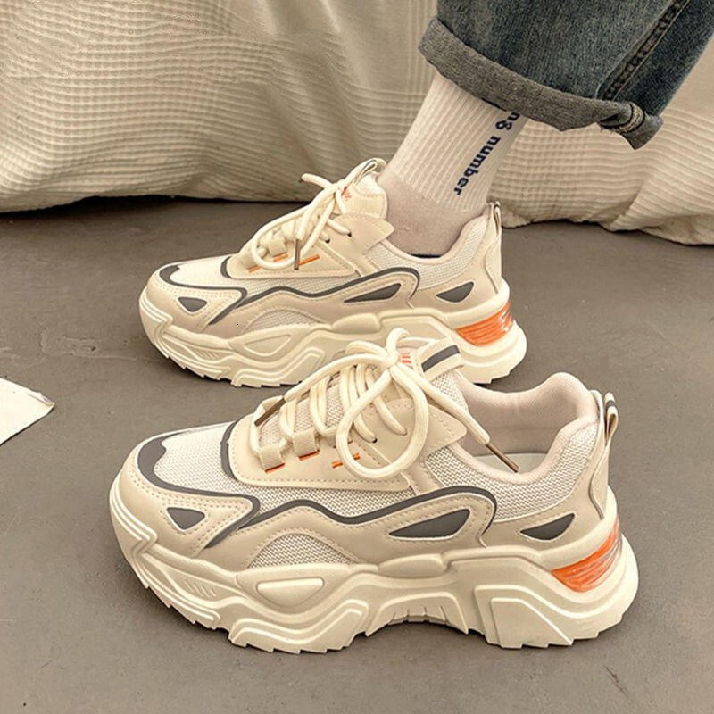 Ddmysports Dad S Instagram Trend New Autumn Versatile Thick Soled Breathable White Women Shoes Height Increasing Casual Sports Outdoor Shoes
