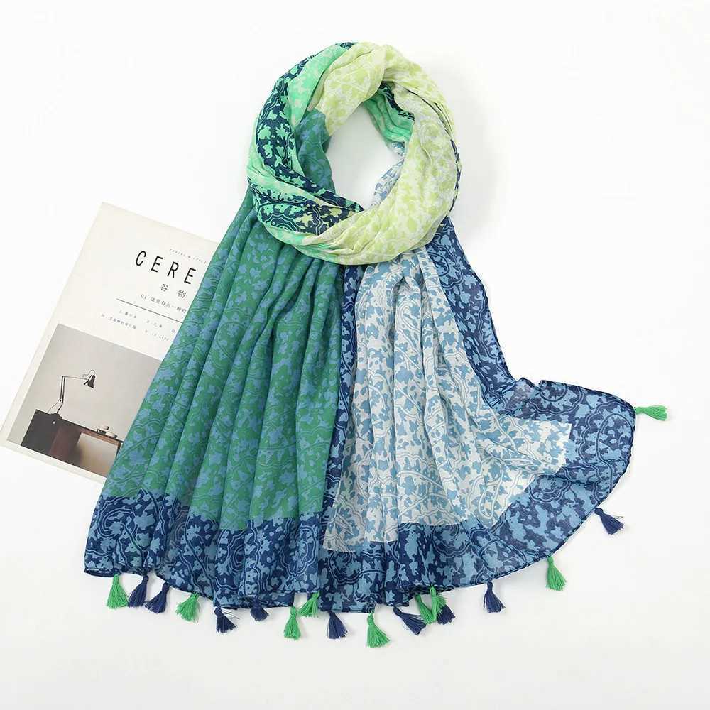 Fashionable spring and summer thin adhesive shawl suitable for womens cute floral design collar Pashminas wrapped Muslim Echape 180 * 90cm W240810
