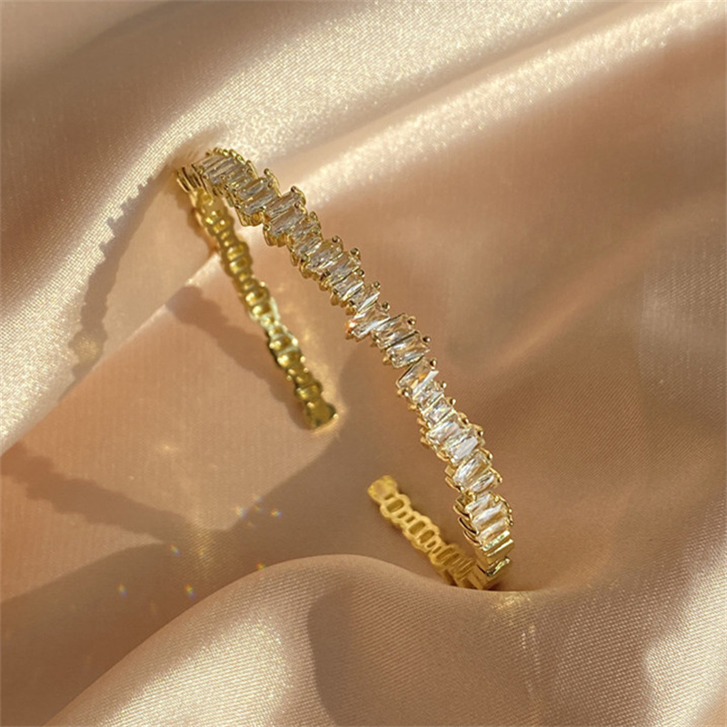 luxury gold diamond bangle bracelet designer for woman party copper green red colorful 3A zirconia silver bangles jewelry womens gilrs friend valentines day gift