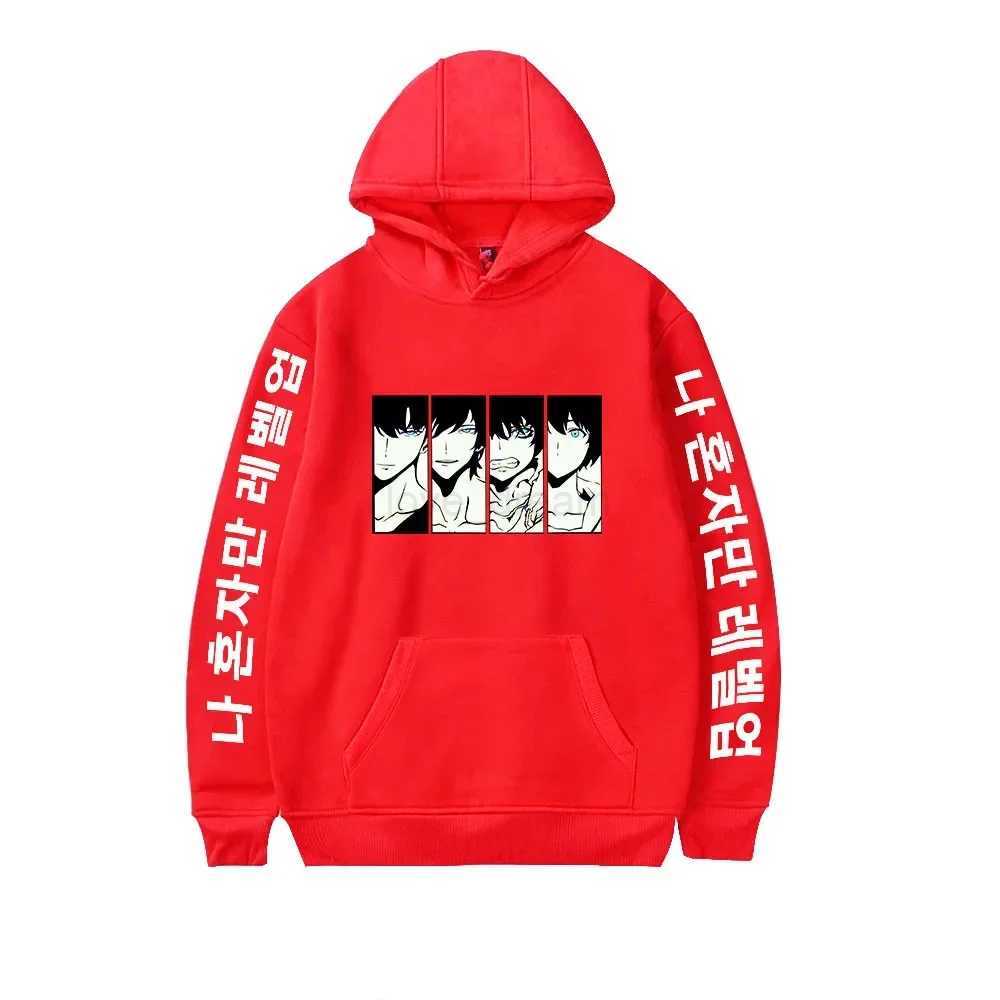 Manga Solo Leveling Sung Jin Woo Printed Hoodie Spring Long Sleeves Men Women Plus Size Hooded Sweatshirts Harajuku Loose HoodyXJ240812