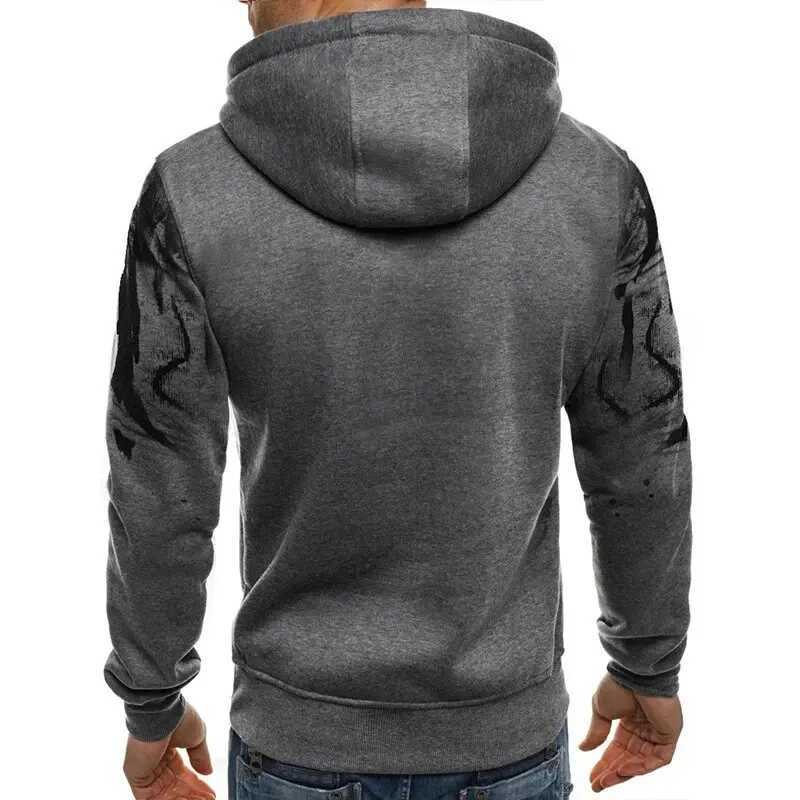 Gradient Print Mens Pullover Hooded Sweatshirt Spring Autumn Daily Fitness Sportswear Fashion Casual Hoodies Loose ClothingXJ240812