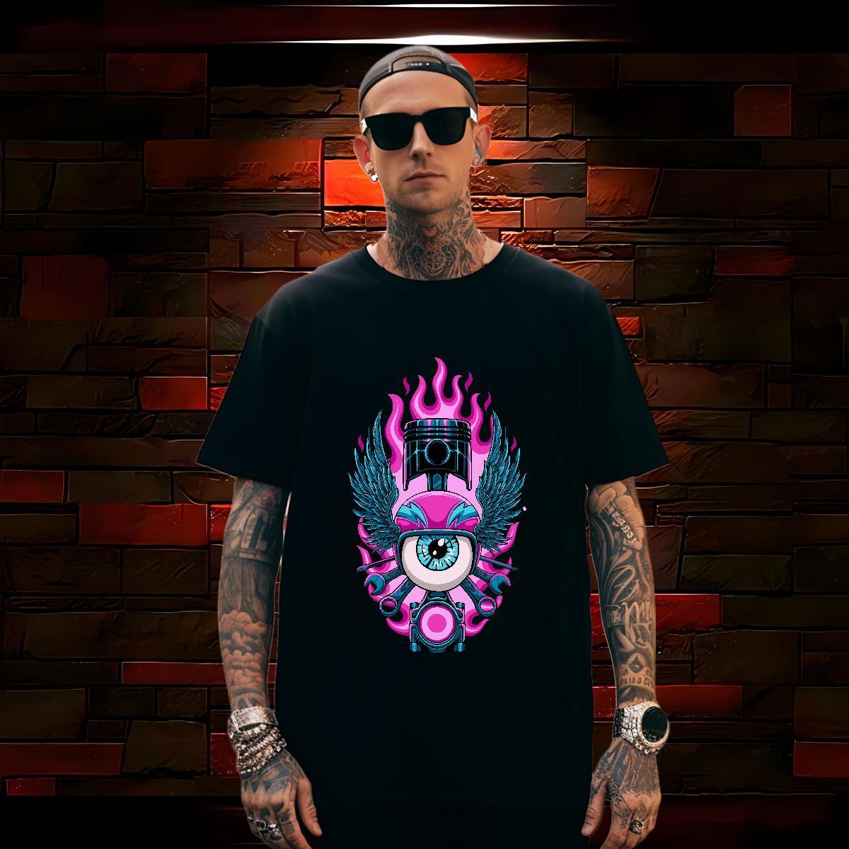 Comfortable Mens Tshirts ET 230g Pure Cotton Daily Outfit O Neck Short Sleeves Man T Shirts Cartoon Printing L-4XL DIY Tees