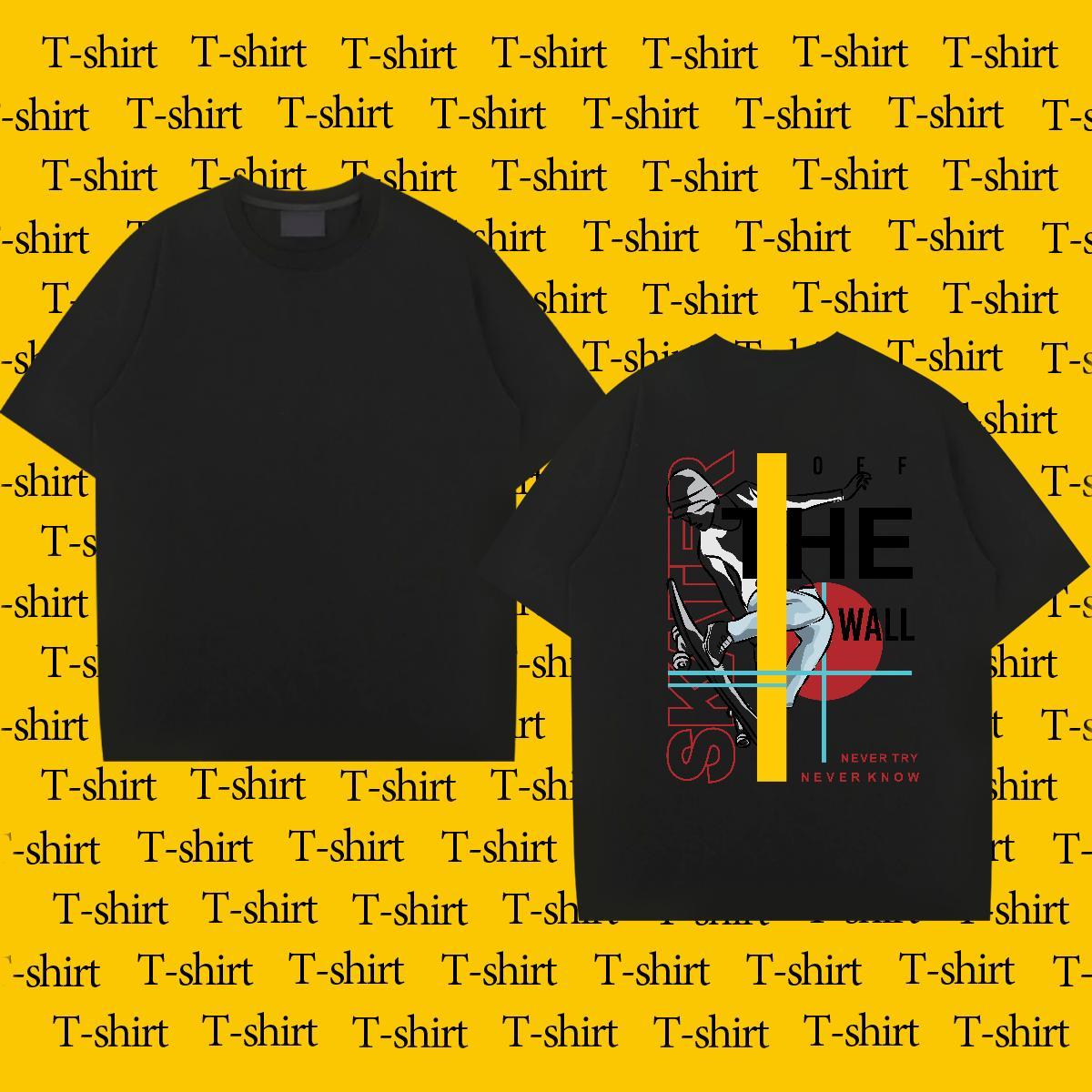 Wholesale T shirt character Tee Shirt 230g Cotton Beach Loose Fit Custom Printed Breathable Crew Neck Men Clothes T-Shirt