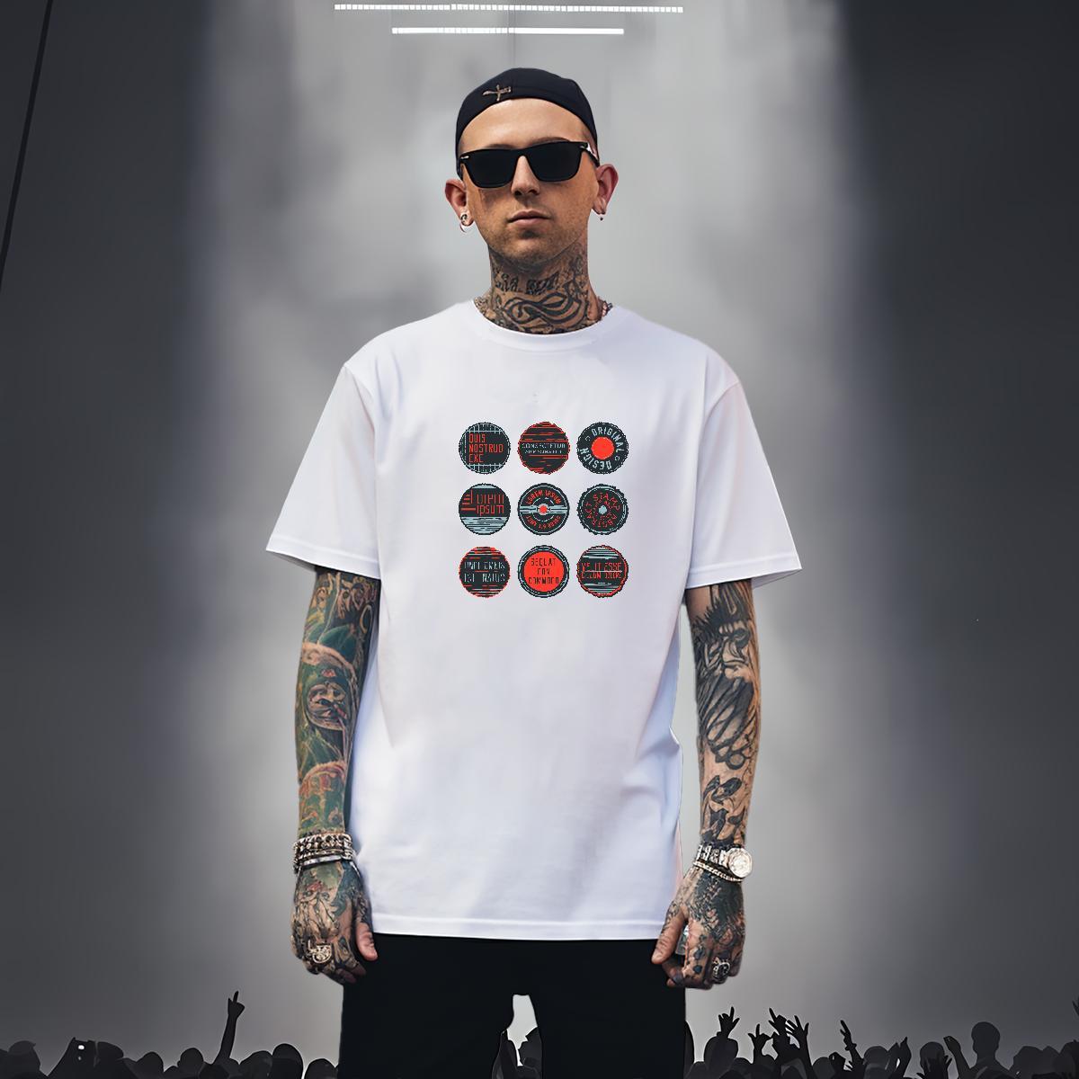 Wholesale Tshirts letter 230g 100% Cotton Casual Daily Wear Round Neck Short Sleeve Men T Shirts Black White Custom Tees